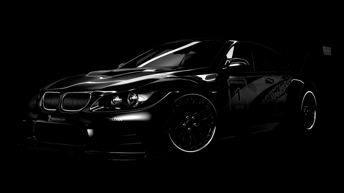 BMW на черном фоне