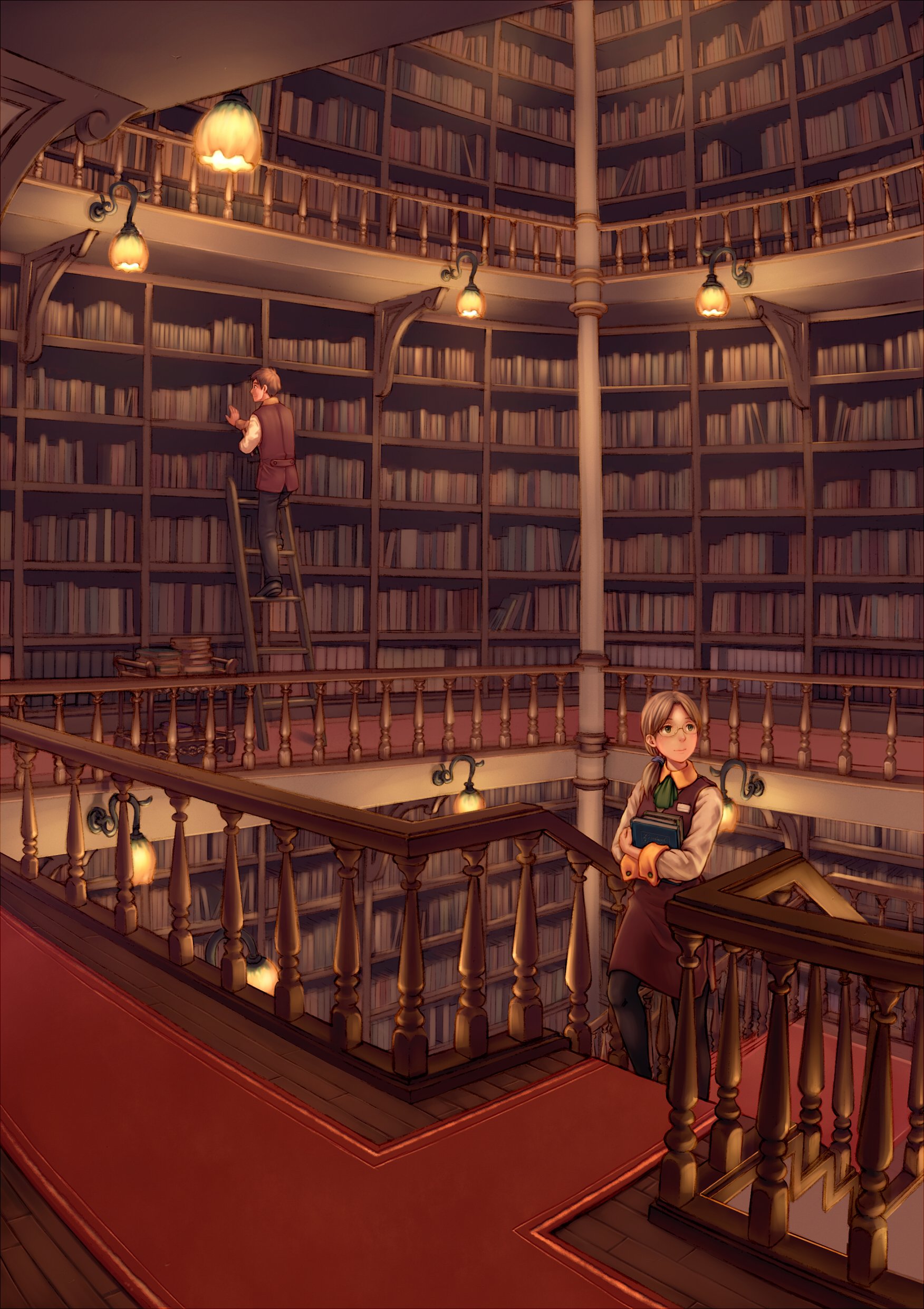 Девушка в библиотеке аниме - фото и картинки венки-на-заказ.рф