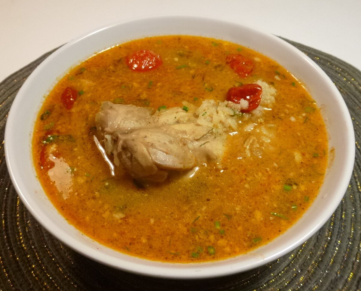 Суп харчо с домашней курицей