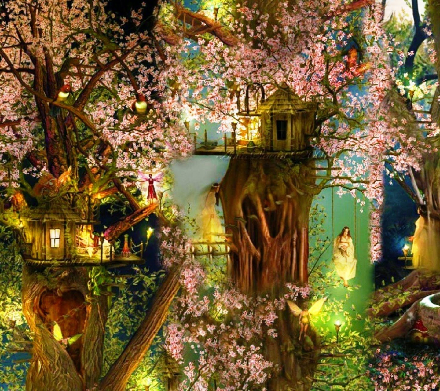 Волшебное место. Волшебный лес. Волшебный сад. Сказочные места. Сказочные домики эльфов.