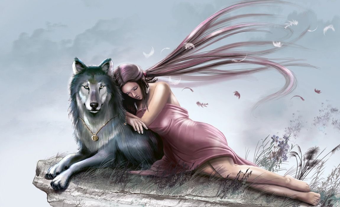 Девушка волк