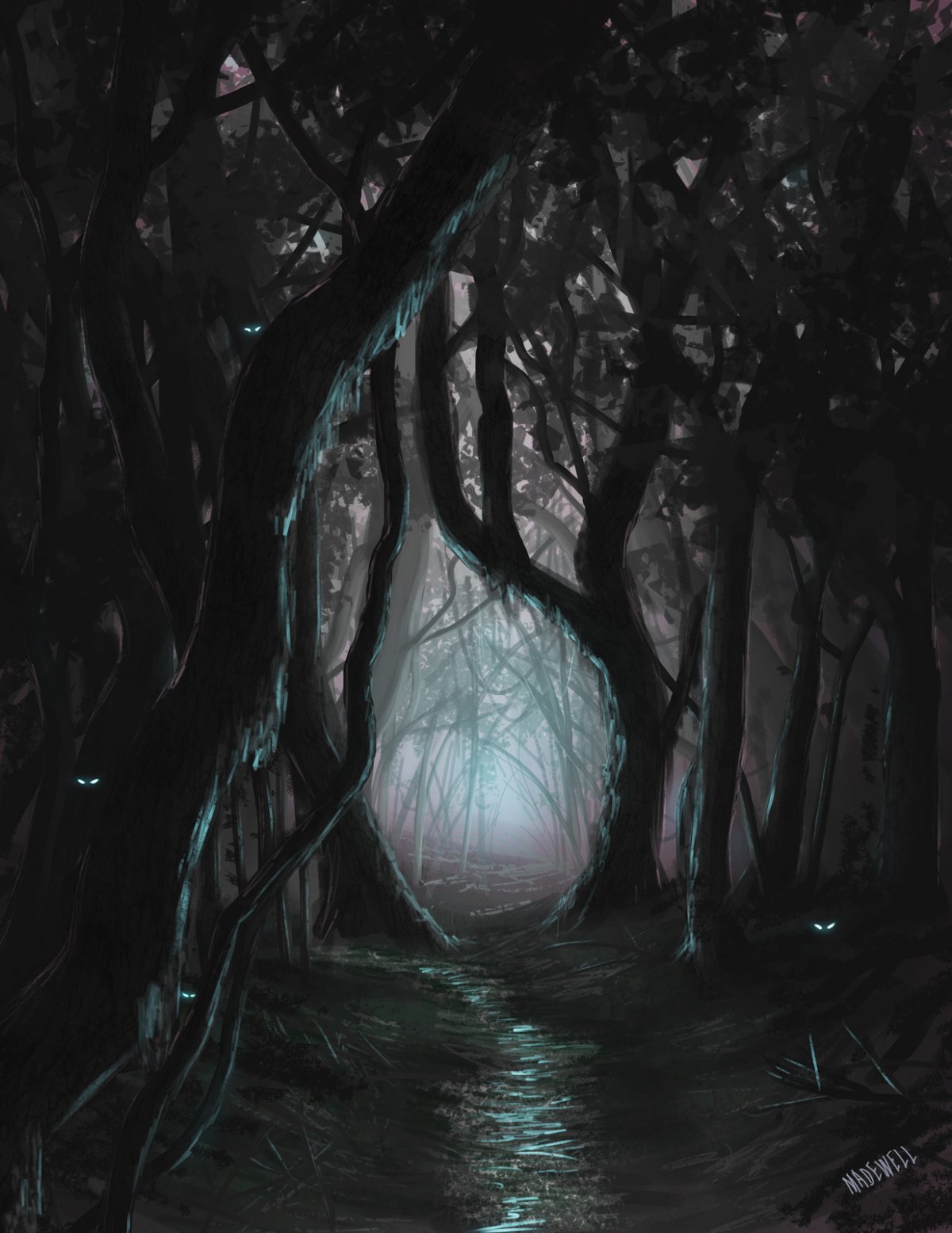 Страшный лес ночью - 56 фото