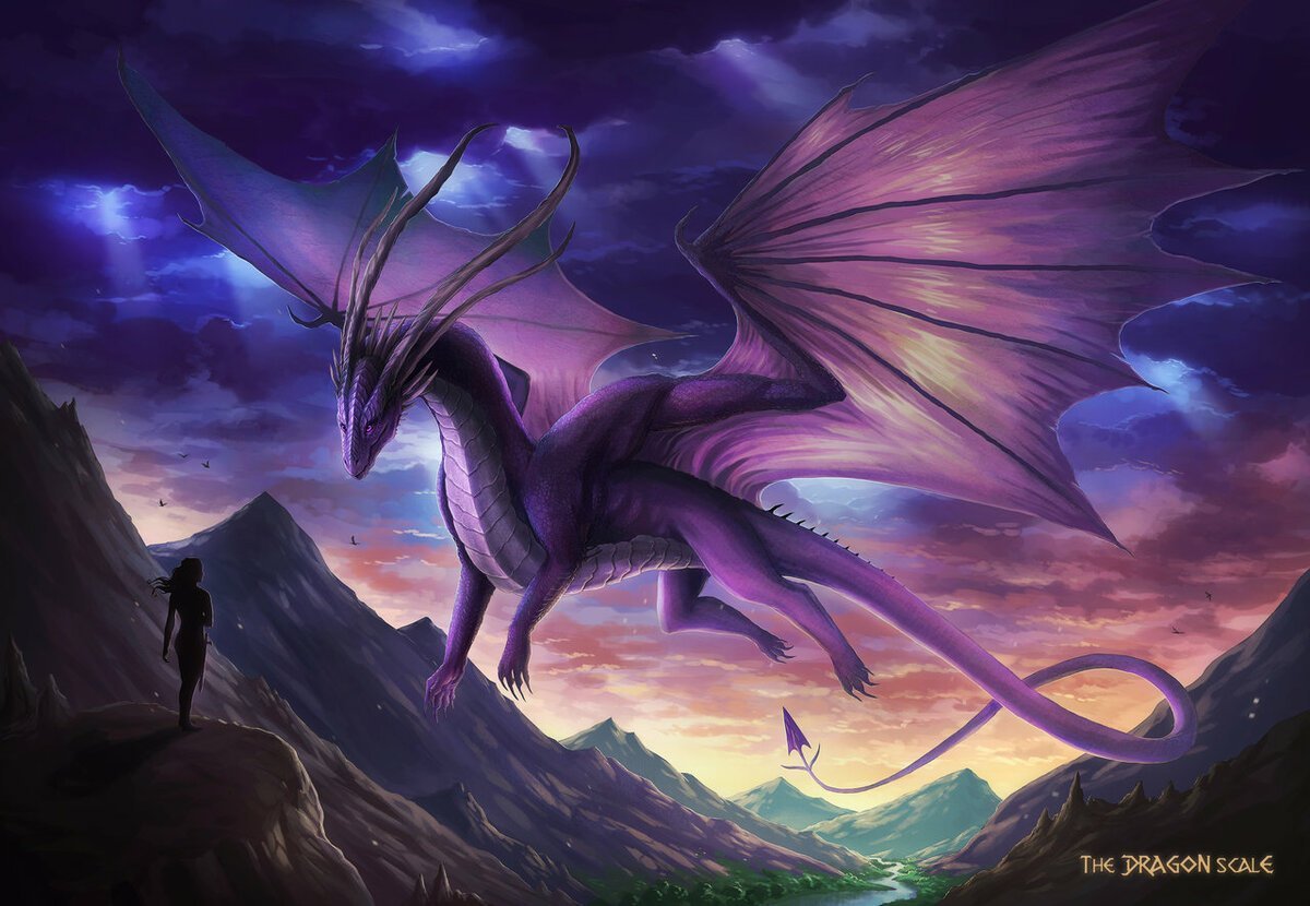 Фиолетовый дракон арт
