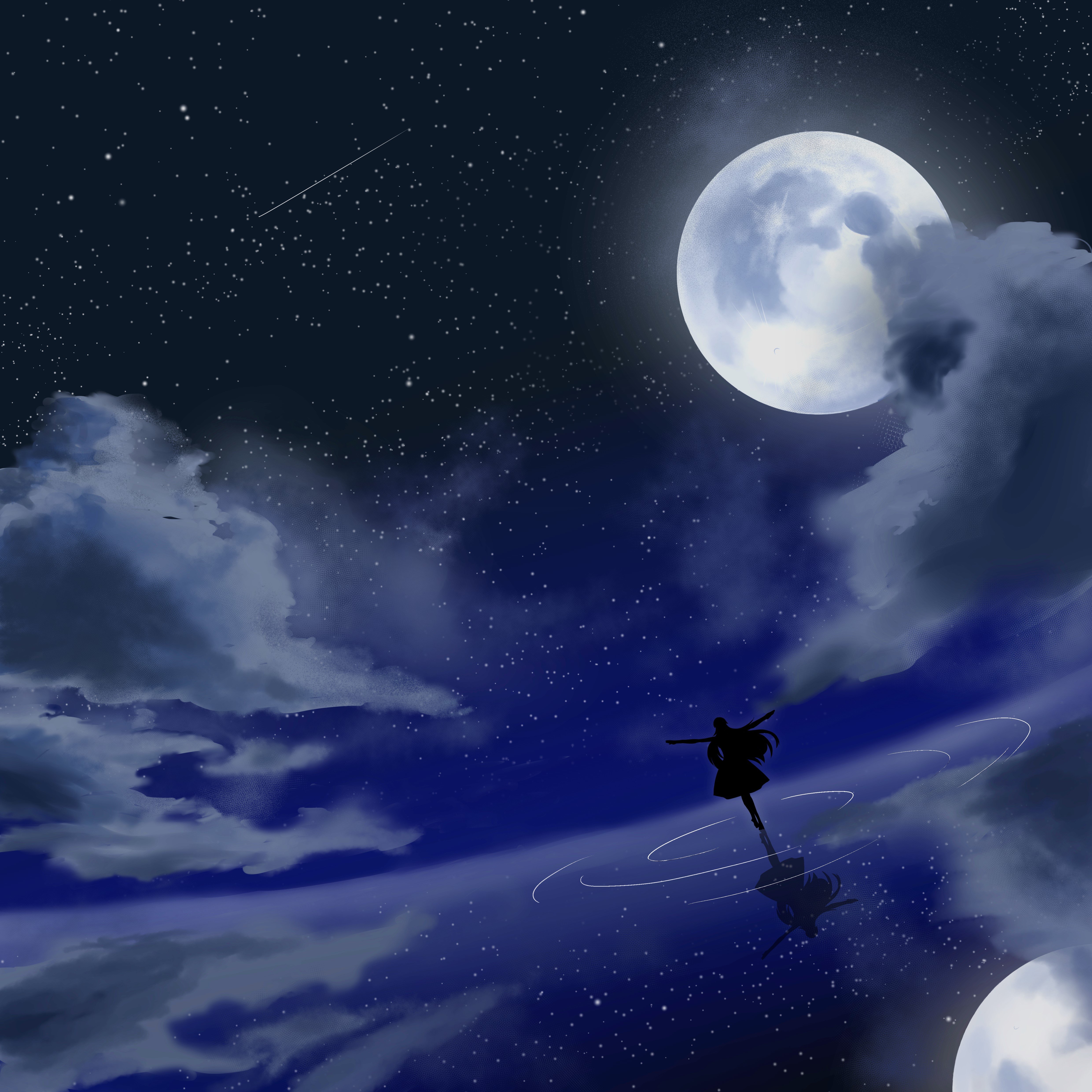 В глубине неба луна. Лунное небо. Ночное небо с луной. Луна на небе. Звездное небо с луной.