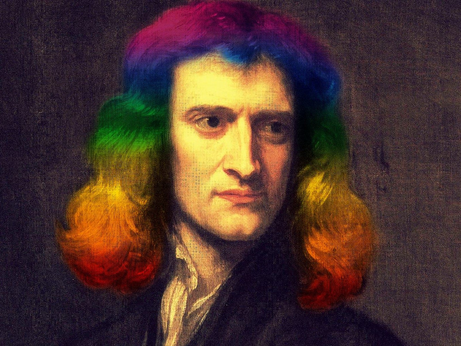 Ньютон портрет. Цвет включенный ньютоном в радугу 6 букв
