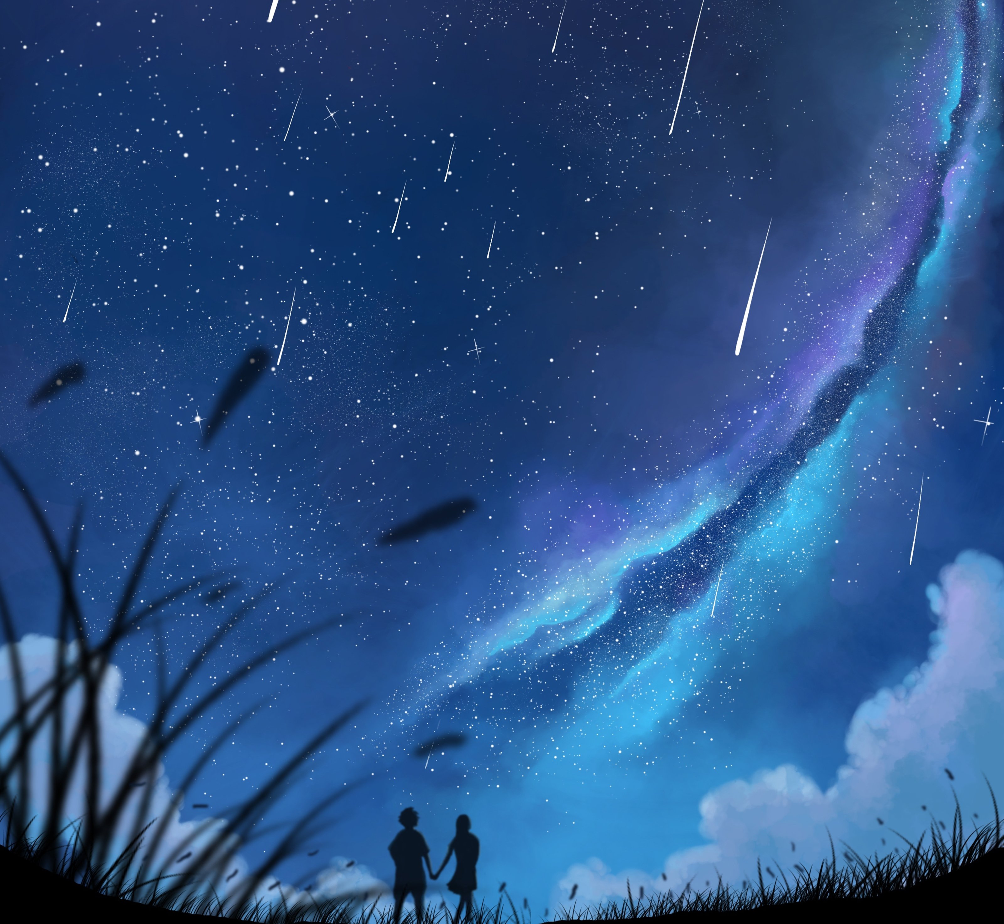 Звездопад падающих звезд. Падающая Комета арт. Падающая звезда. Ночное небо.
