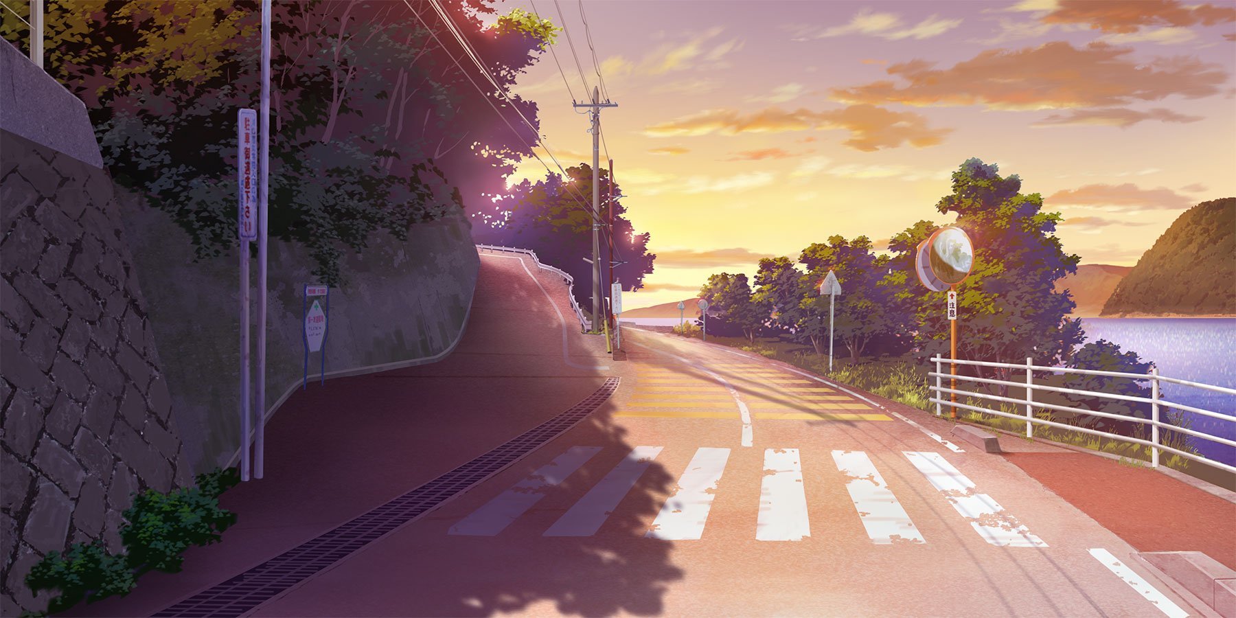 красивый фон улицы аниме