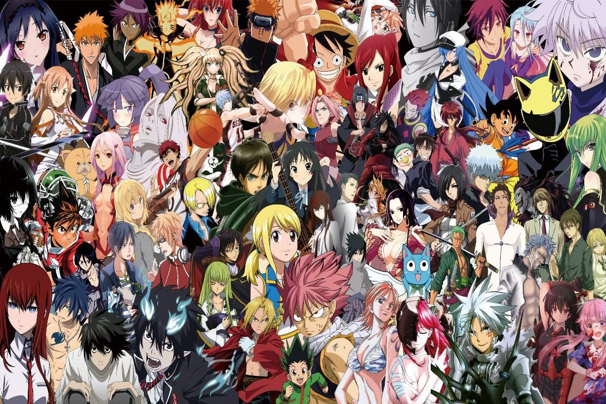 Плакат с аниме персонажами