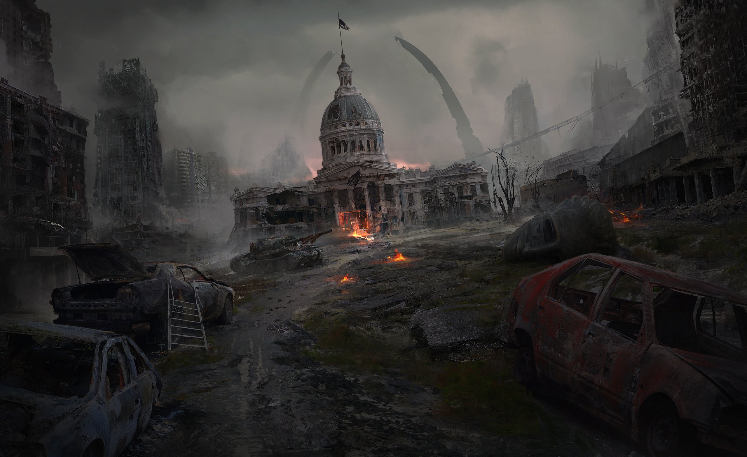 Конец света зомби. Разрушенный город метро 2033.