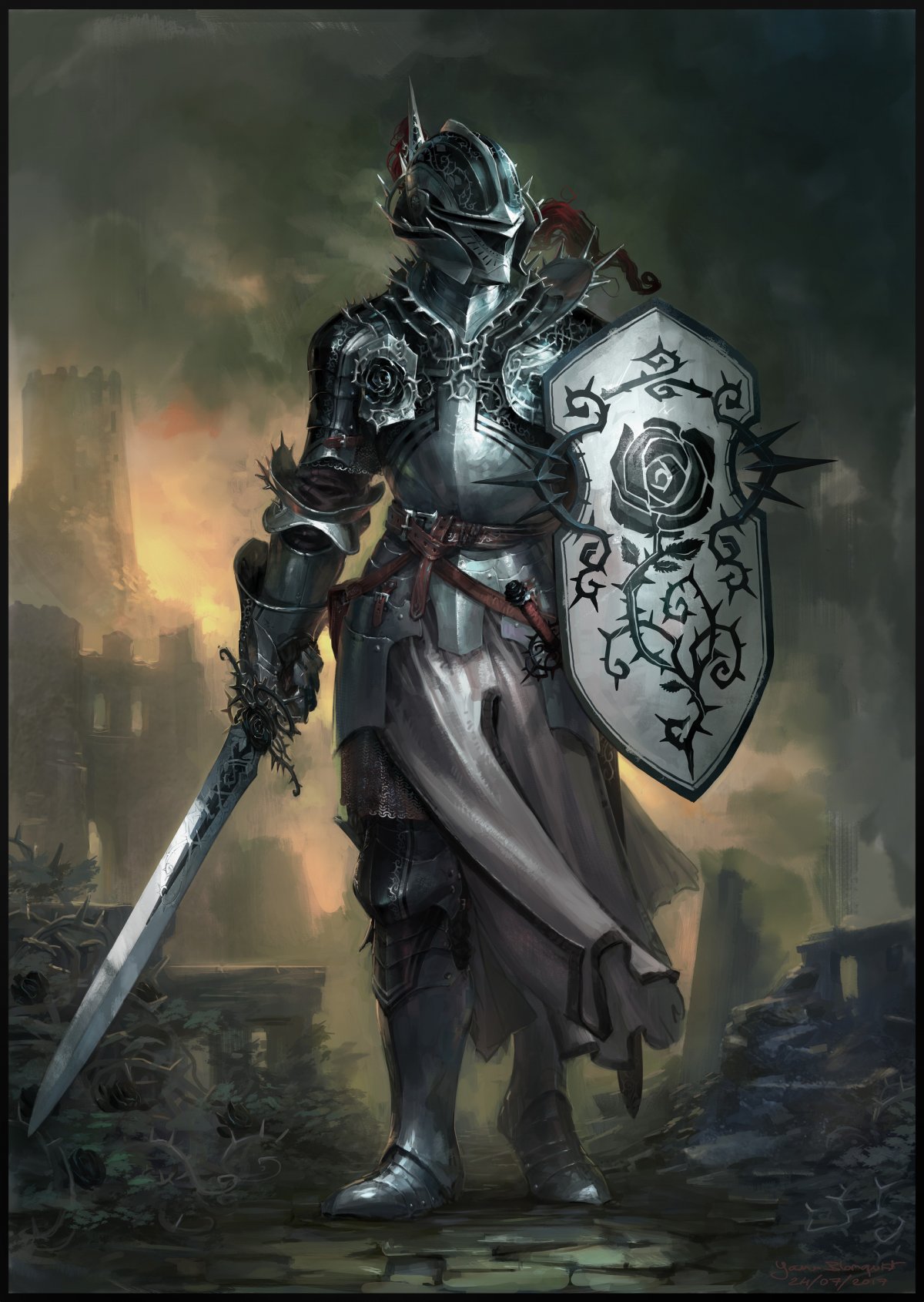 Воин с мечом арт