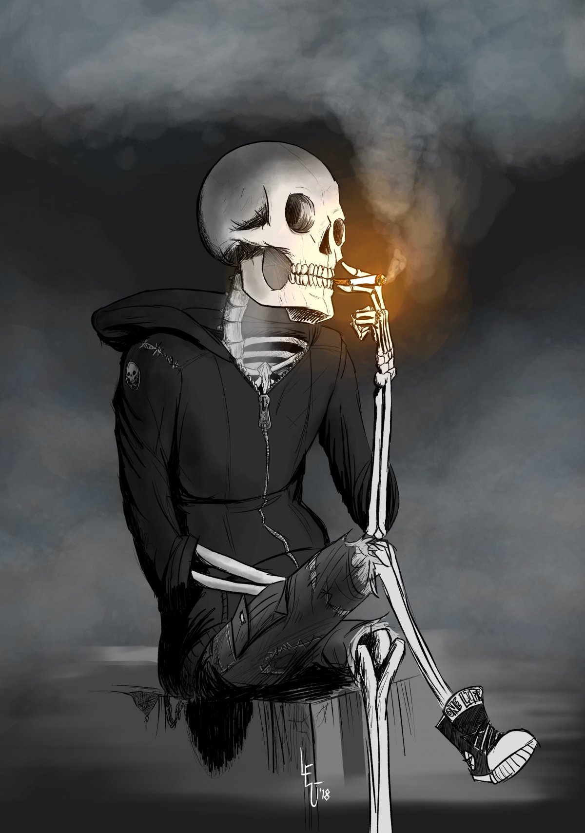 скелет в костюме арт