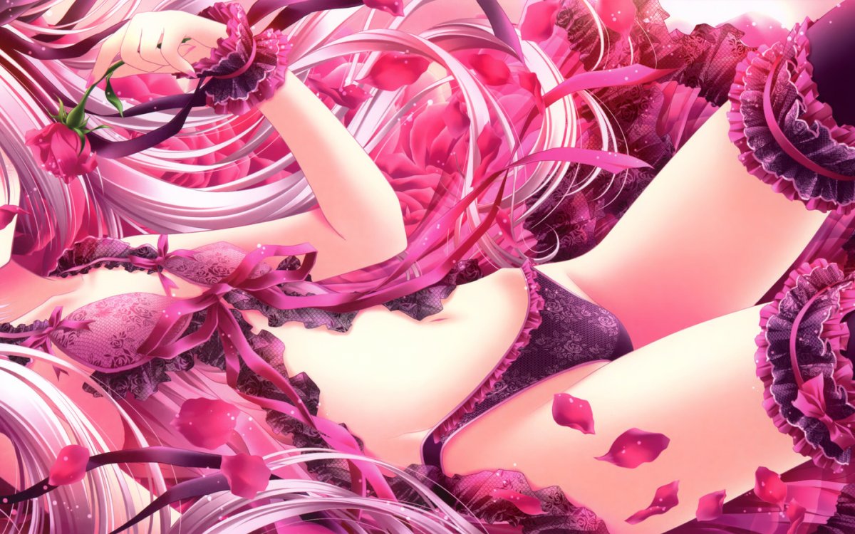 Розовые чулки аниме