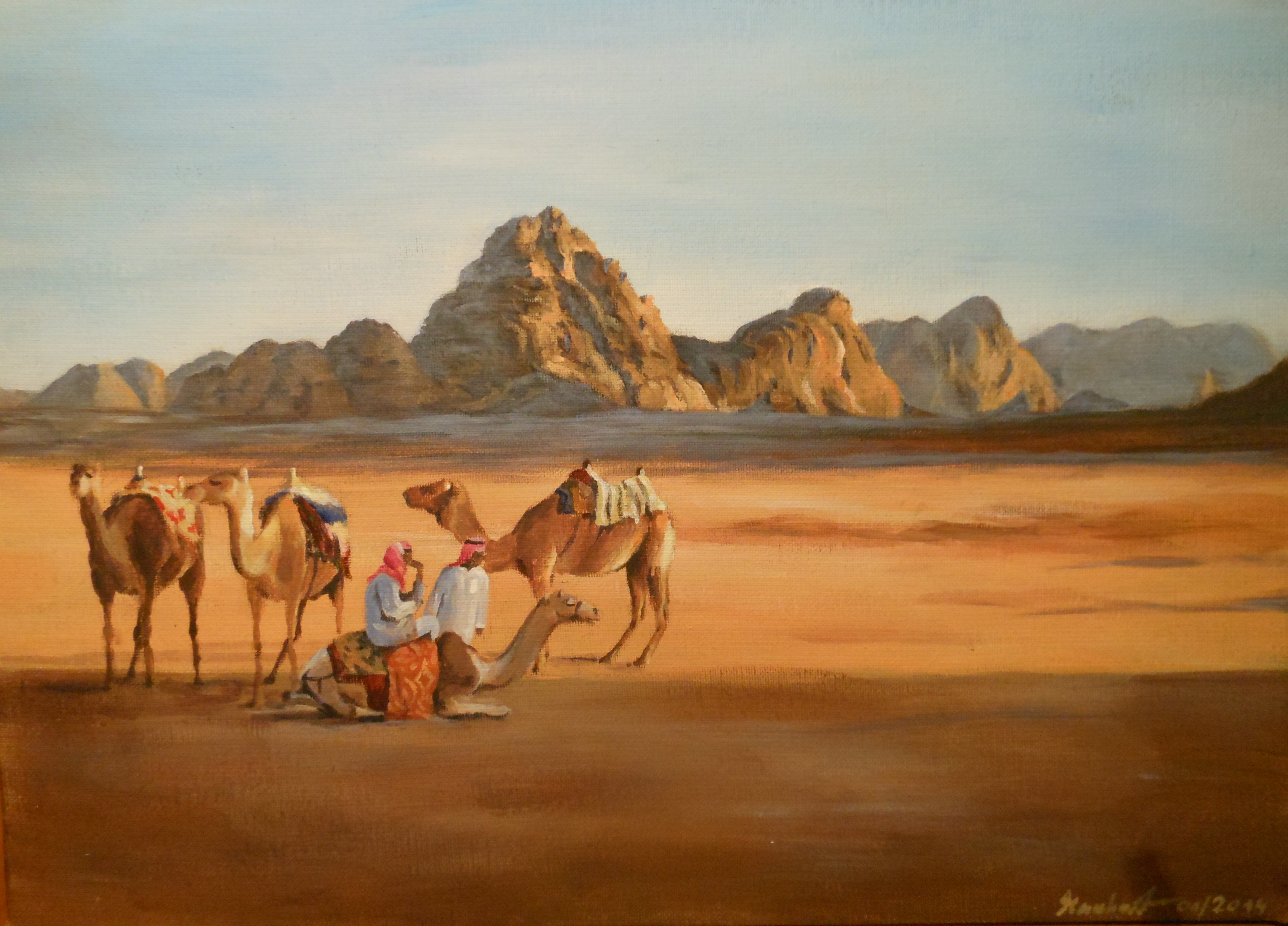 Караван остановился. Синайская пустыня живопись. Египет Оазис Караван. Караван Оазис Верблюды.