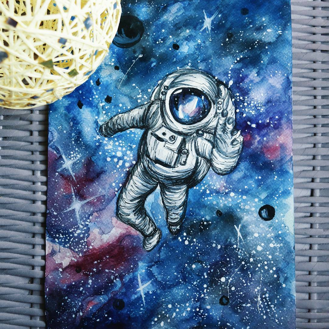 Рисунок на тему космос. Космонавт рисунок красками. Рисунок космос для срисовки. Рисунок на космическую тему. Рисунок на тему космонавт