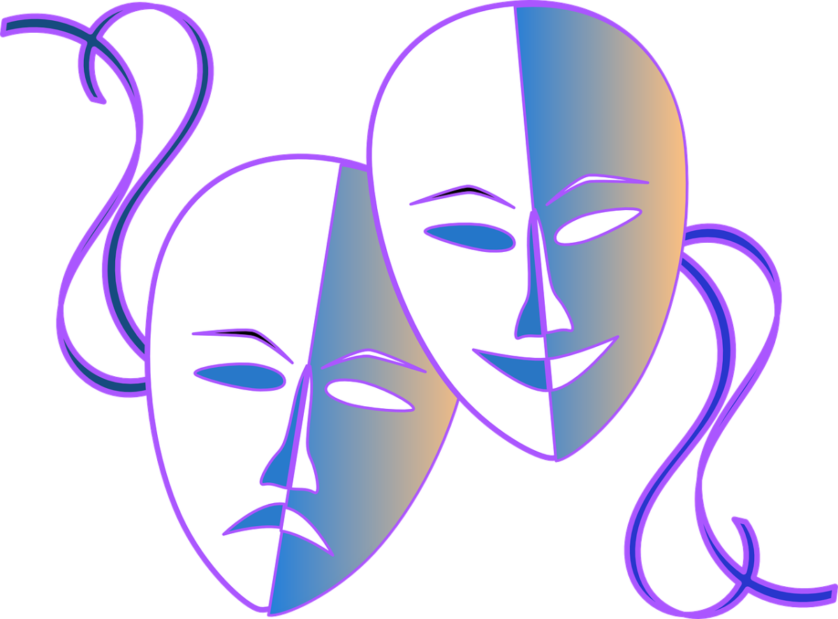 Театральный пнг. Театральные маски. Маски символ театра. Театральные маски для детей дошкольного возраста. Театральные маски на белом фоне.