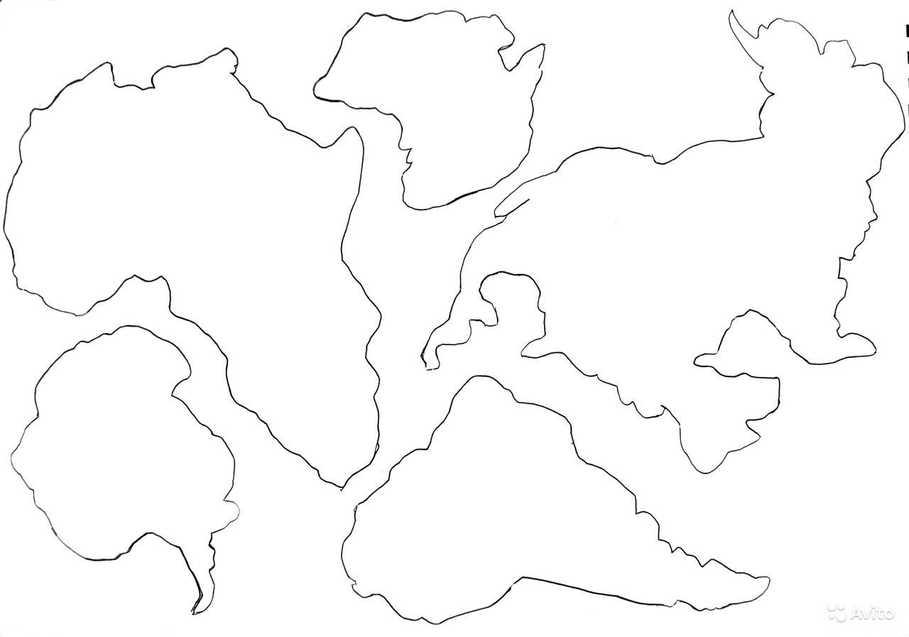 Карта материков распечатать