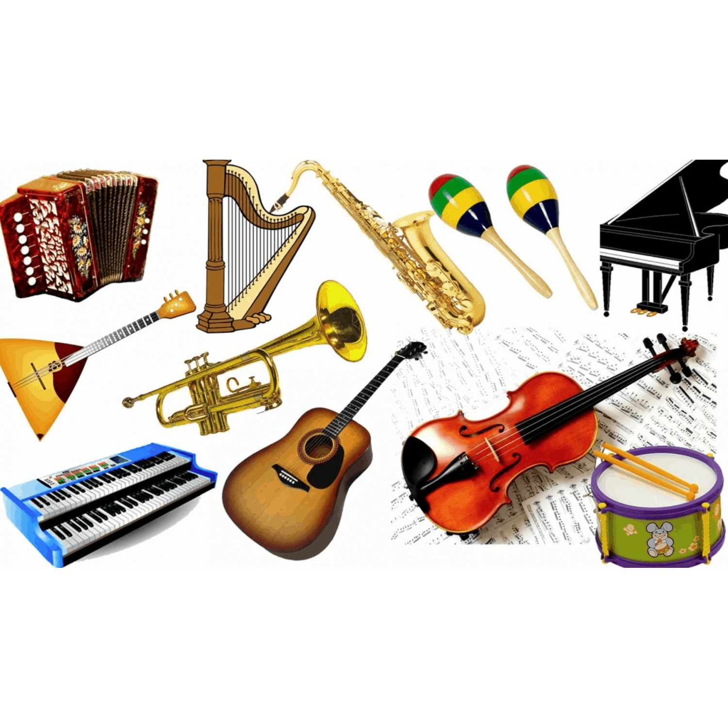 Какой инструмент не музыкальный звук. Музыкальные инструменты. Музыкальные инструменты для детей. Музыкальные инструменты для дошкольников. Музыкальные инструменты иллюстрации.