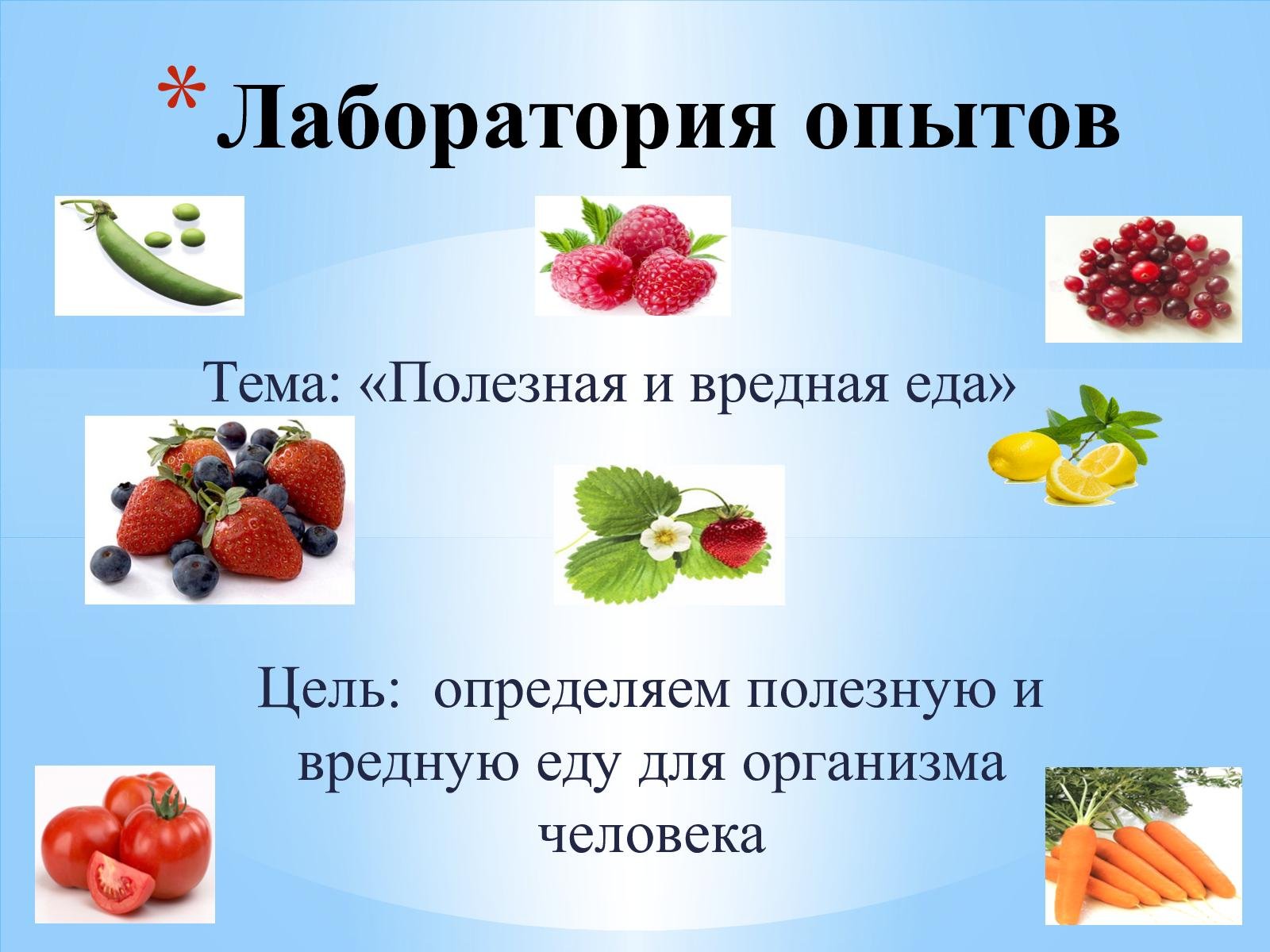 Полезные продукты и вредные продукты презентация