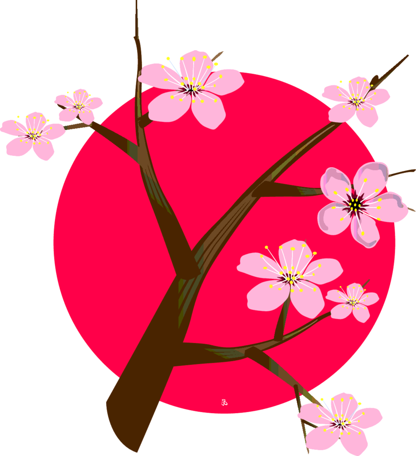 Символы цветов в китае. Сакура символ Японии. Символы в японском стиле. Сакура символ. Неофициальные символы Японии.