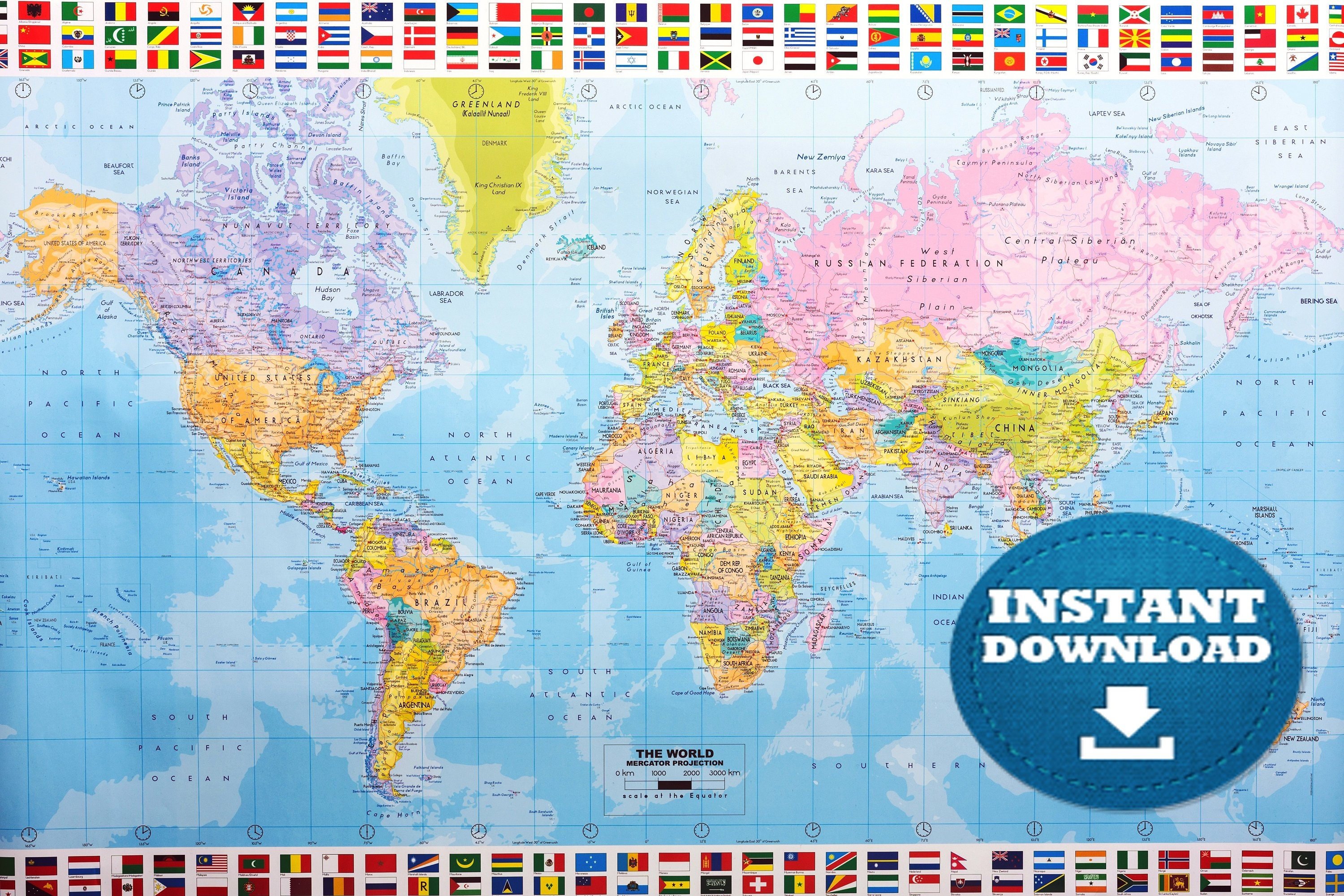 Карта со странами. Карта мира. Политическая карта мира. Географическая карта мира крупным планом. Карта мира со странами.