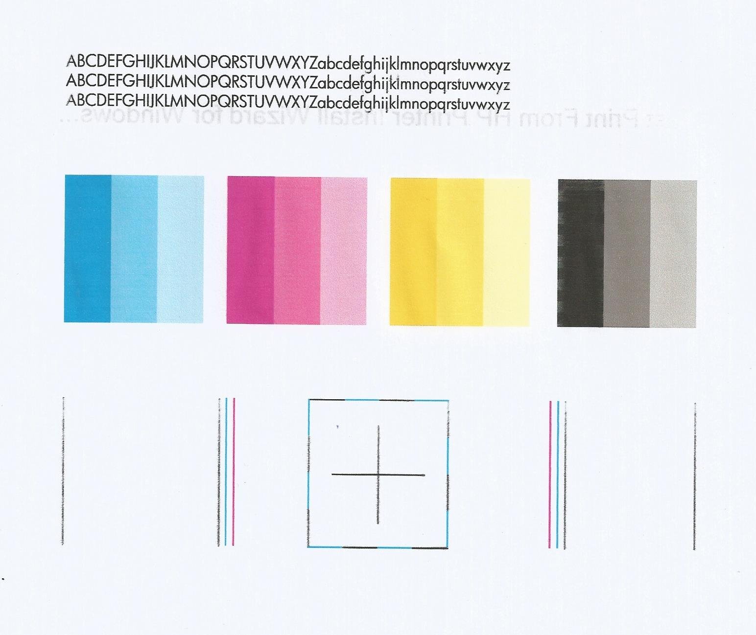 Тестовая страница печати принтера. Тест принтера 4 цвета Epson. Тест печати струйного принтера Epson 4 цвета.