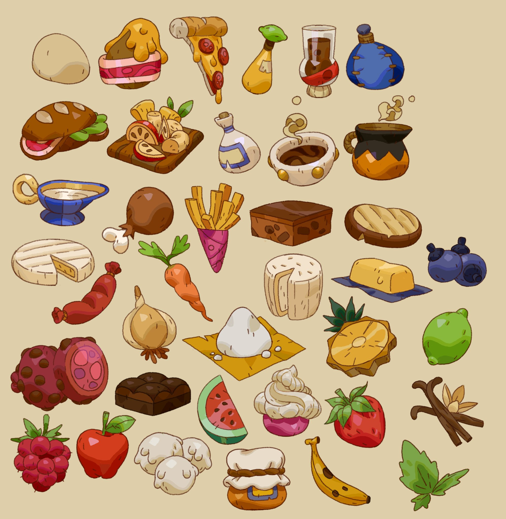 Много маленькой еды. Рисунки еды. Еда картинки мультяшные. Продукты рисунок. Нарисованные продукты.