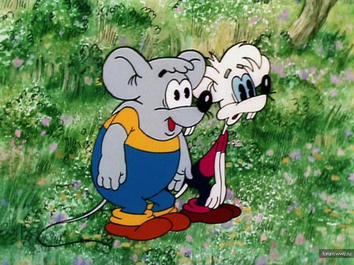 Раскраска мыши из мультфильма про кота Леопольда