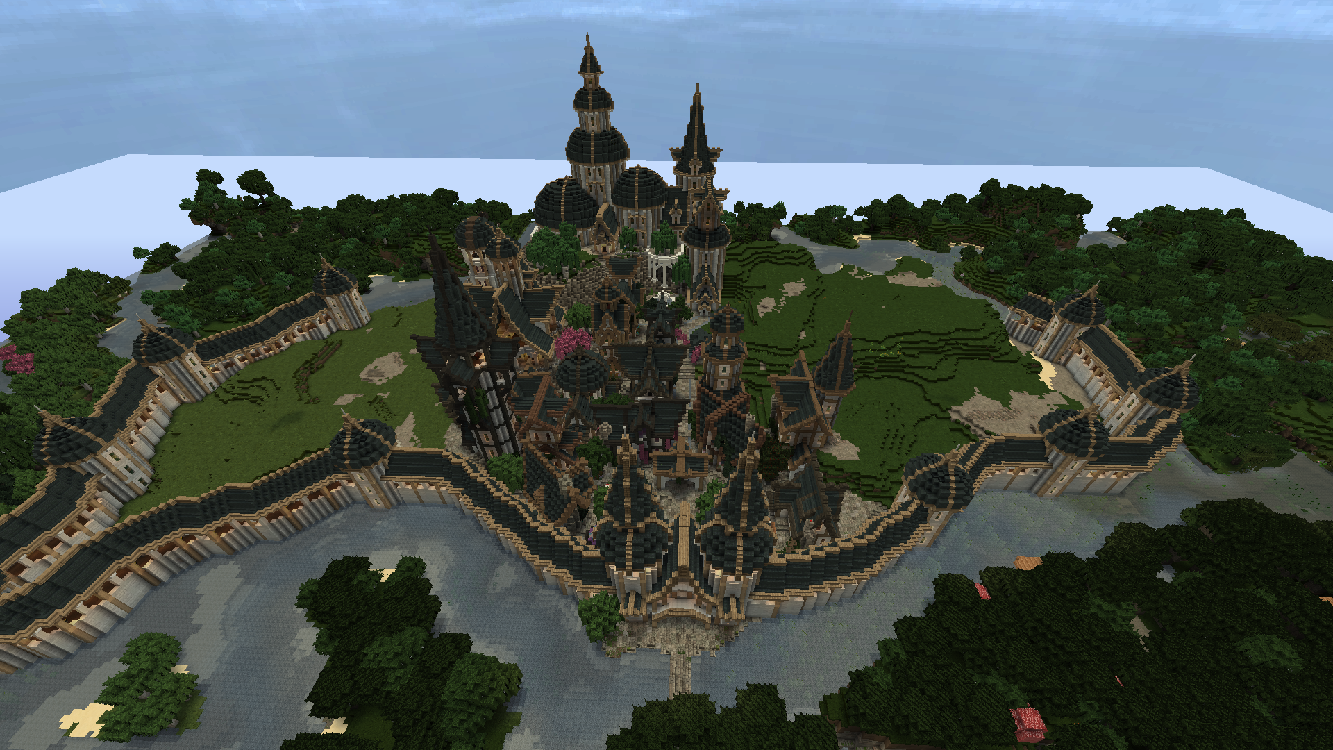 Minecraft maps 1.20 4. Средневековые замки майнкрафт 1.12.2. Эльфийский замок майнкрафт. Midgard карта майнкрафт. Викторианский замок майнкрафт.