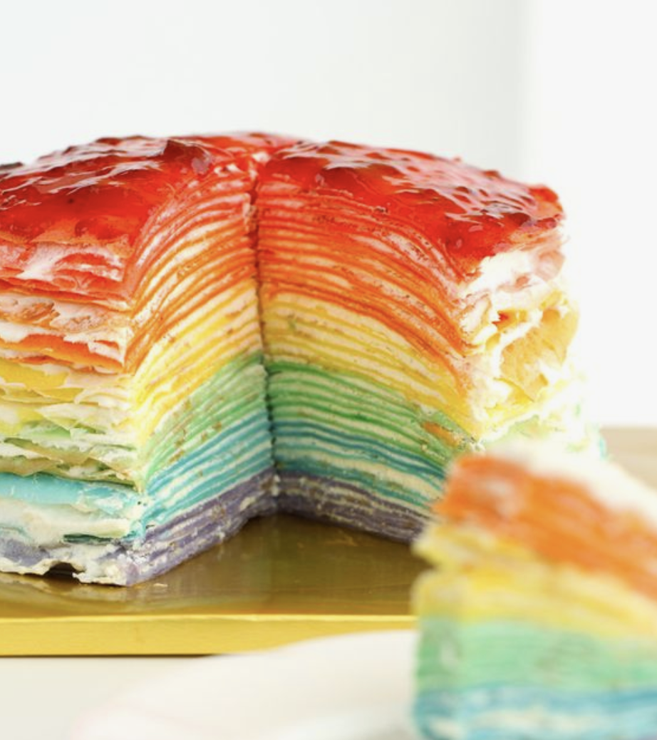 Красители для блинов. Радужный блинный торт. Торт «Радуга». Торт разноцветный. Разноцветные слои торта.