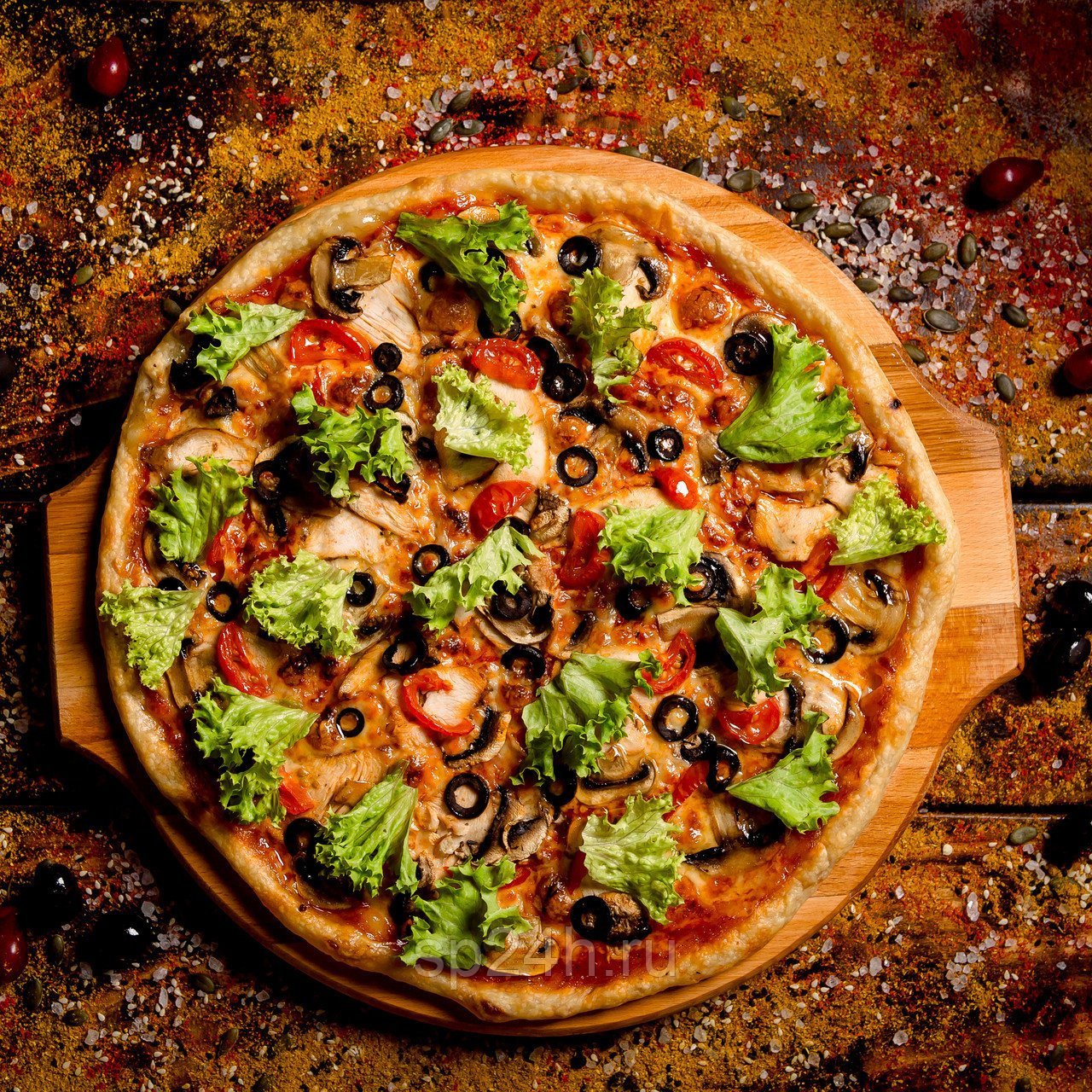 рецепт домашней пиццы с колбасой сыром помидором и шампиньонами фото 117