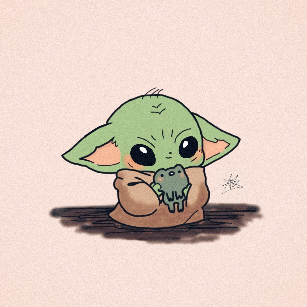 Baby yoda  Винтажные неоновые вывески, Милые каракули, Милые рисунки