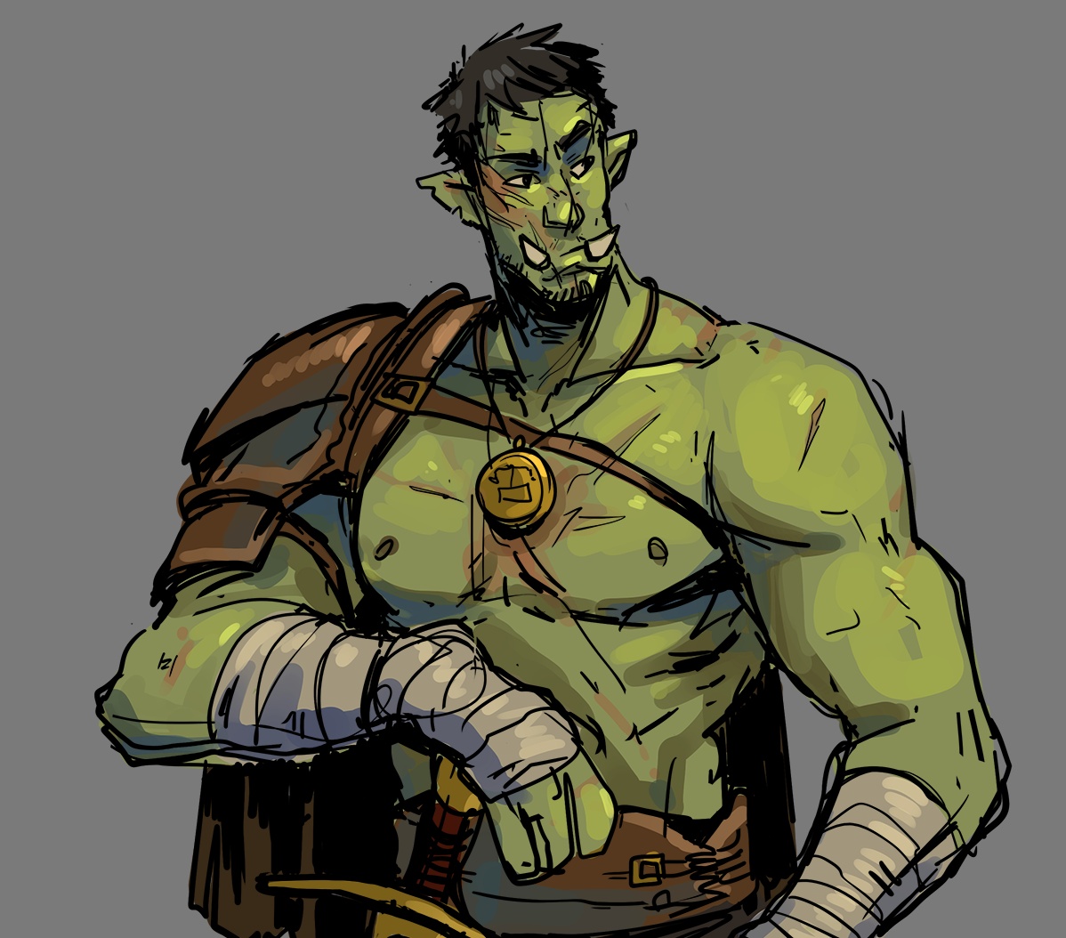 Полуорк днд. Полуорк (half-Orc). Полуорк Паладин. Полуорк Паладин арт.