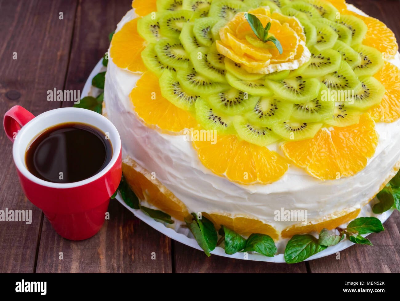 Торт с киви и апельсинами - 66 фото