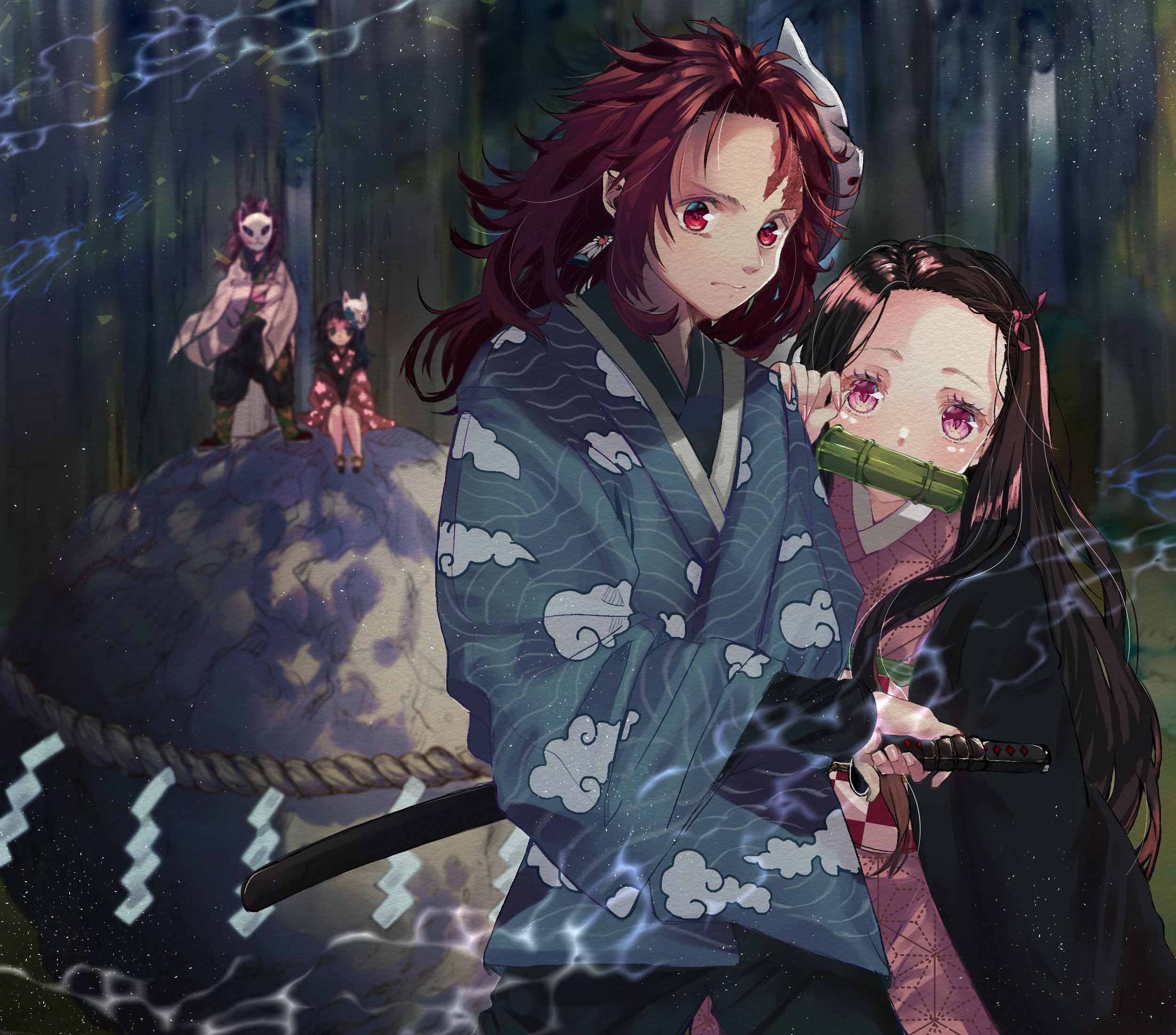 Клинок рассекающий демонов ожп реакции. Демон Slayer Kimetsu no Yaiba. Демон Slayer Kimetsu.