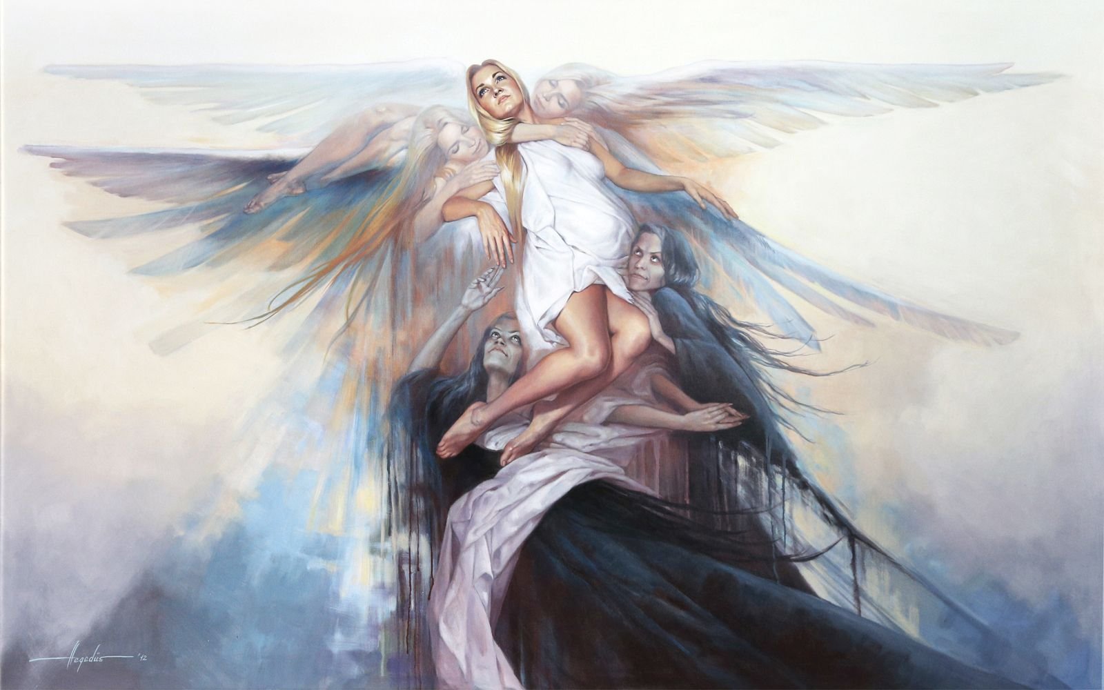 Ангел в танце с демоном персонажи. Ангелы картины художников. Ангелы и демоны живопись. Ангел и демон. Ангел любви.