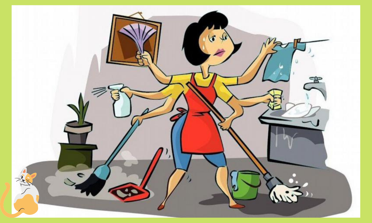 Cleaning femdom. Стирка уборка готовка. Шарж домохозяйка. Женщина вся в домашних делах. Уборка иллюстрация.