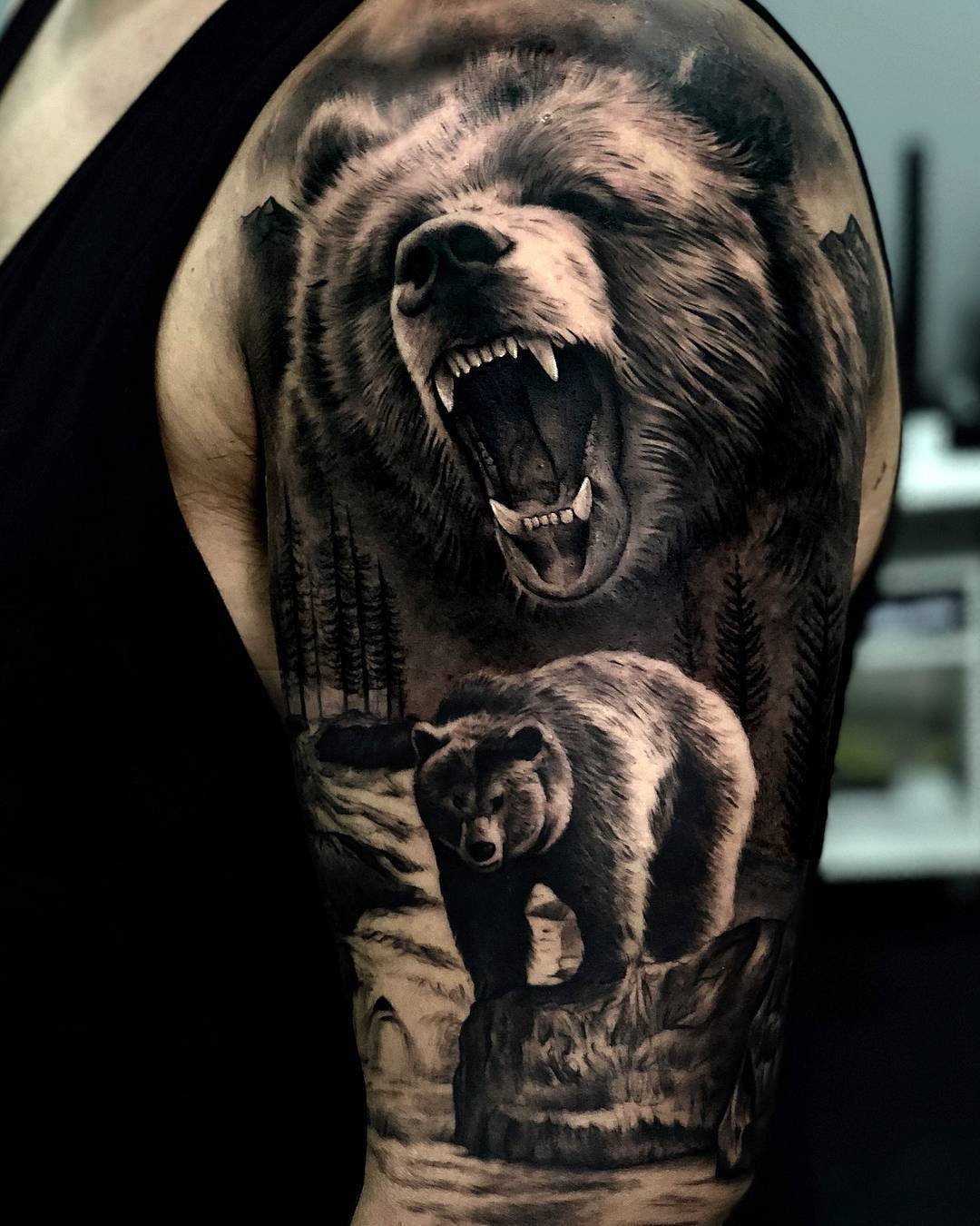 Татуировка Медведь | Оскал медведя | Значение тату | 22 фото — Лучшая подборка!