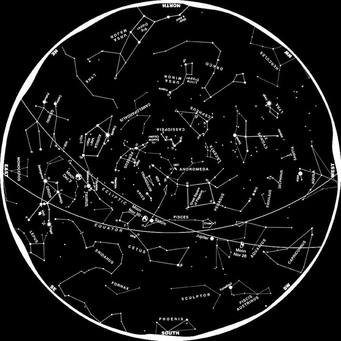 Звездное небо созвездия карта северного