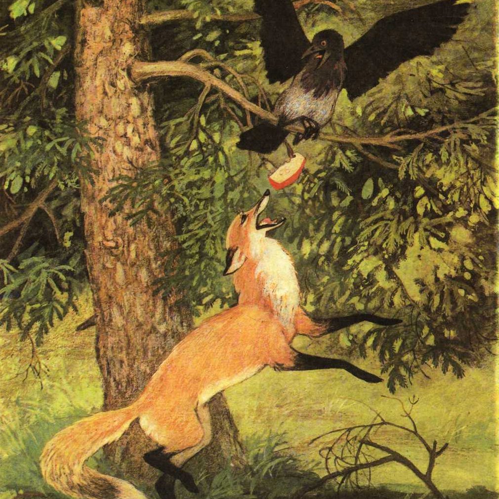 Картинки к басне ворона и лисица