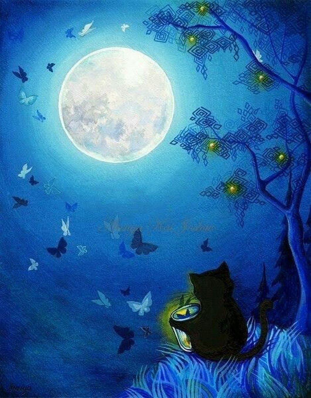 Нарисовать спокойной ночи. Ведьмы Annya Kai. Сказочная ночь. Сказочный сон. "Лунный кот".