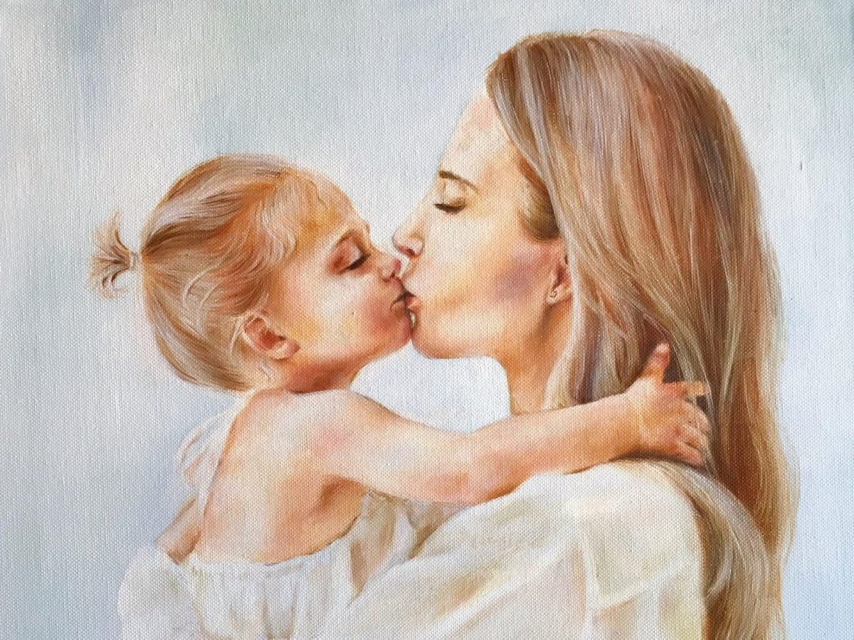 Картинка мама дочка и сын